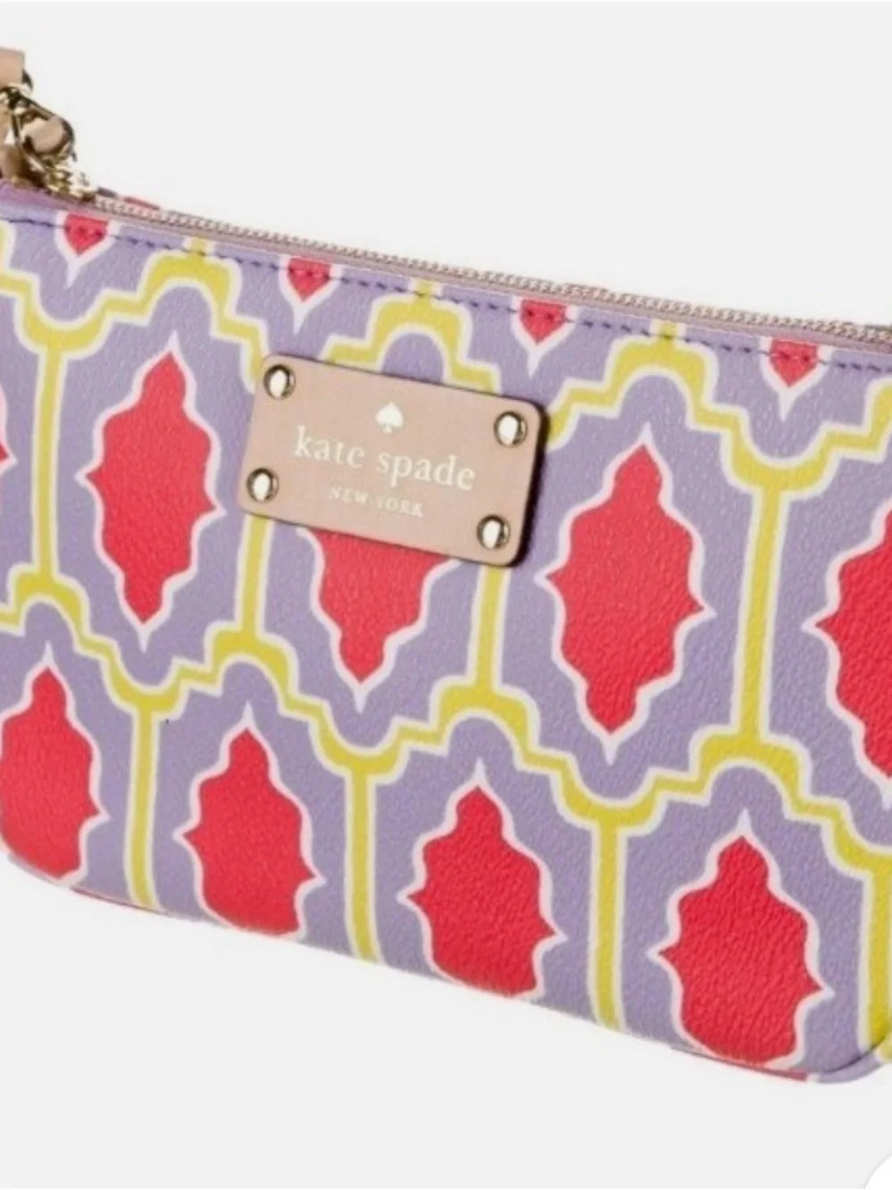 kate spade Purple, Coral & Yellow Patterned Wristlet